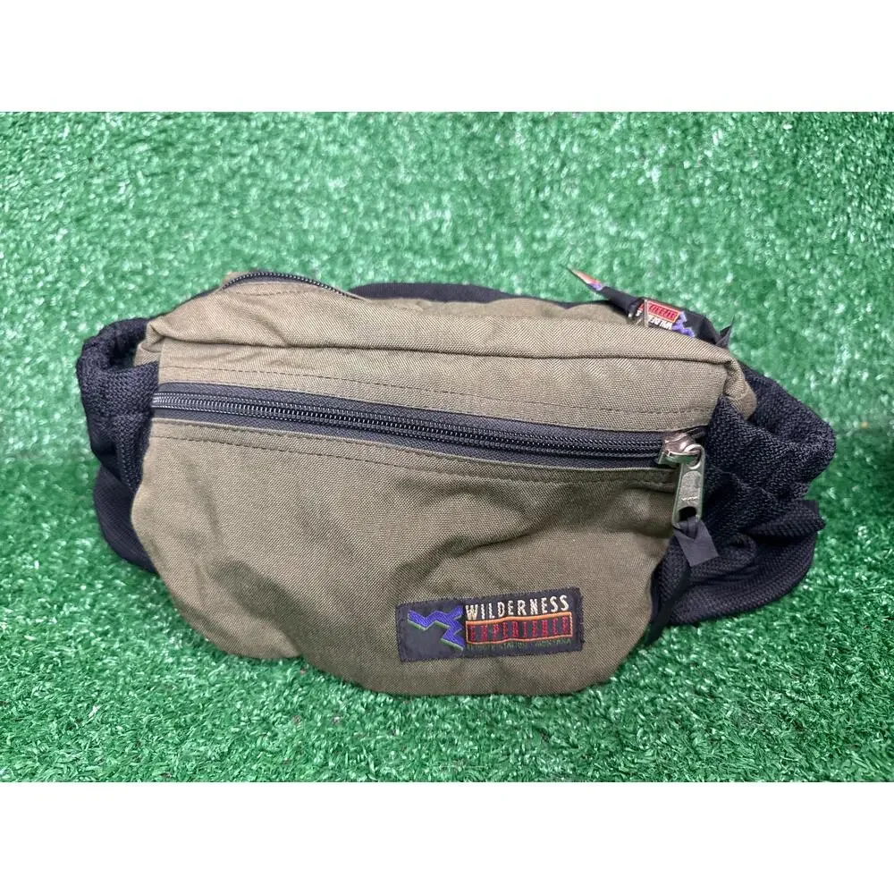 Vintage Wilderness Experience Montana Fanny Pack Green Waist Bag Hiking Camping
